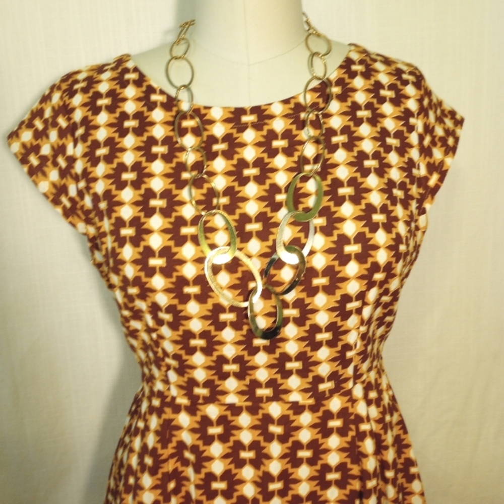 NWT RARE! Mata Traders "Devonshire Dress" in Burgundy and Mustard XL POCKETS!